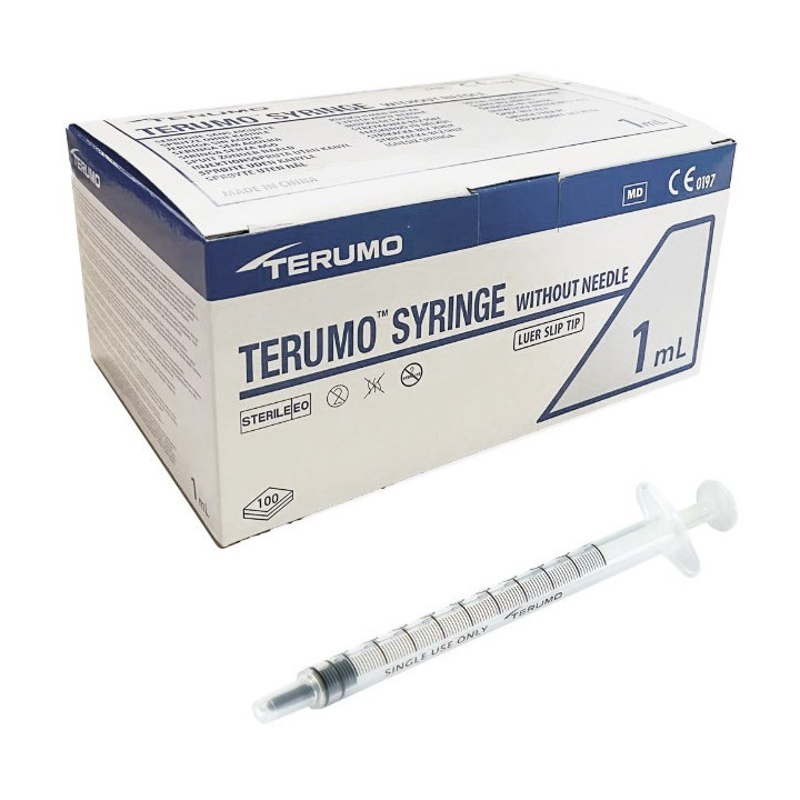 Siringhe con ago terumo 1 ml - 25gx5/8" luer insulina - mdss01s2516e - sterili - conf. 100 pz.