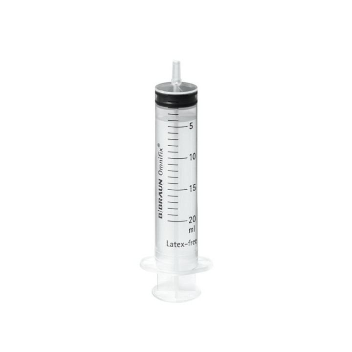 Seringa B.Braun Omnifix 20 ml com conexão Luer excêntrica - 100 unidades.