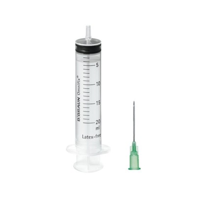 B.braun omnifix striekačka 20 ml central luer - ihla 21gx40mm - 100 kusov.