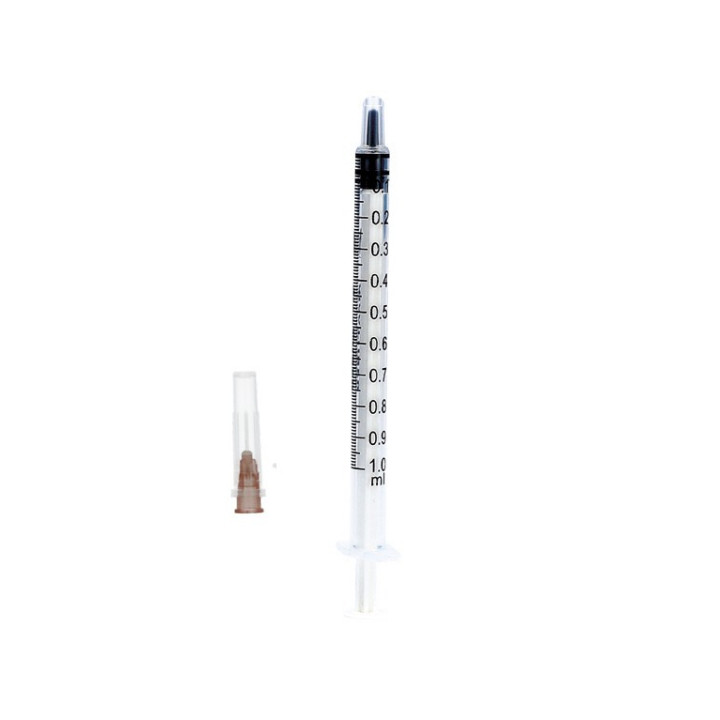 Tuberkulínová striekačka 1 ml dicoTUBER s centrálnym Luerovým kužeľom - 100 ks.