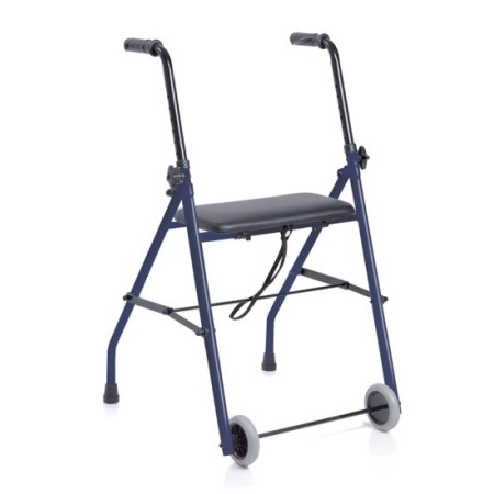 Painted Steel Folding Rollator - 2 Wheels With Seat - Nettuno