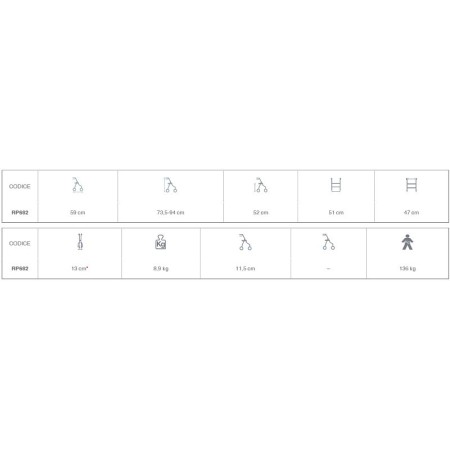 Andador plegable de acero pintado - 2 ruedas con asiento - nettuno