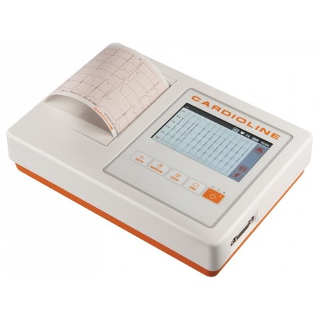 Cardioline 100l plné ekg - 5barevný dotykový displej