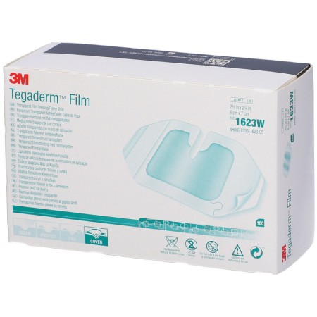 Tegaderm 1623W Pansement au film alimentaire avec système d’application sur cadre, 6cm x 7cm, 100 pcs.