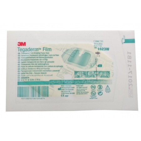 Tegaderm 1623w medicazione in pellicola trasparente con sistema di applicazione a cornice, 6cm x 7cm, 100 pz.