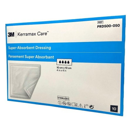 Curativo superabsorvente Kerramax Care PRD500 - 050, 10x10 cm, 10 unidades.