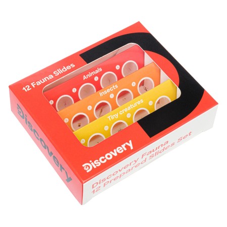 Set Levenhuk Discovery Fauna con 12 diapositivas preparadas