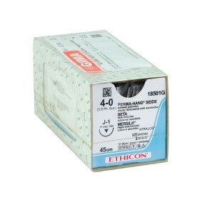 Sutura seta ethicon perma-hand - 4/0 ago 17 mm - conf. 12 pz.