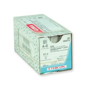 Sutura seta ethicon perma-hand - 4/0 ago 19 mm - retta - conf. 12 pz.