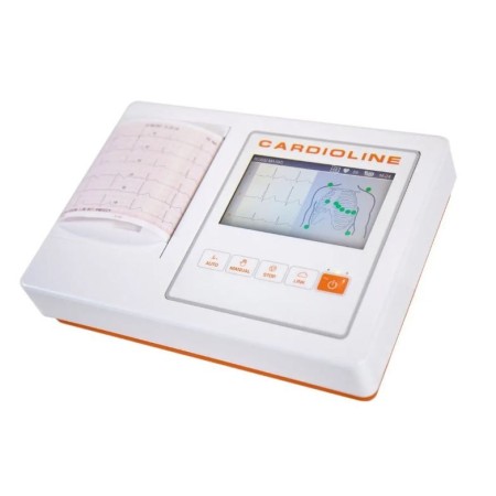 Cardioline ecg100l touchscreen electrocardiograph + easyapp pc software + glasgow interpretation