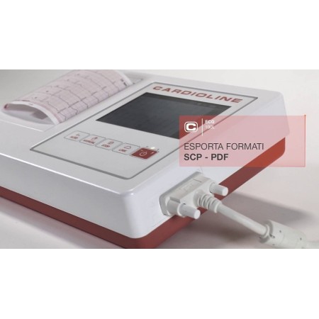 Cardioline ecg100l dotykový elektrokardiograf + easyapp pc software + glasgow interpretace