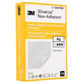 3M Silvercel ikke-klæbende antimikrobiel hydroalginatforbinding med sølv, 5x5 cm 7050in - 10 stk.