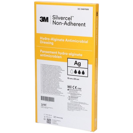 3M Silvercel Non-adherent antimicrobial dressing in hydroalginate with silver, 10x20 cm CAD7020N - 5 pcs.