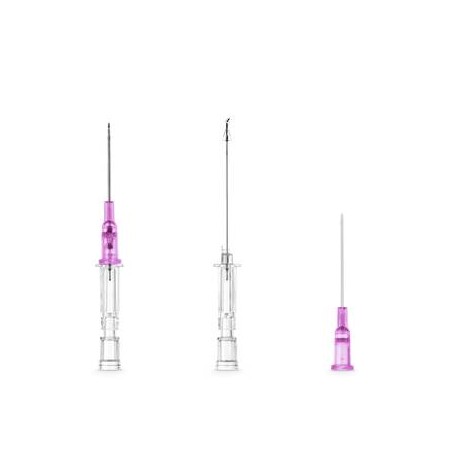 Aiguilles de canule 1 voie b.braun introcan safety 20gx32mm rose, sans ailettes, en pur - 50 pcs.