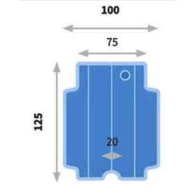 Materassino a 4 camere depressione sagomato, sezionato cm 75/100x125 cm