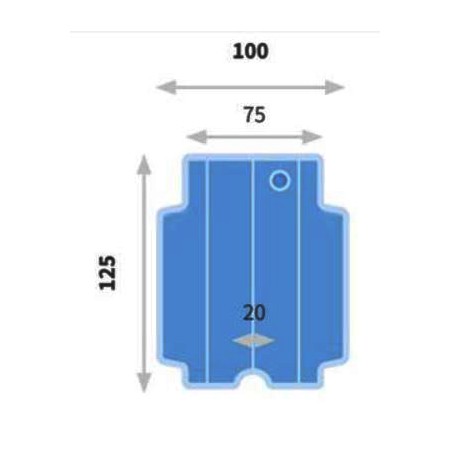 Materassino a 4 camere depressione sagomato, sezionato cm 75/100x125 cm