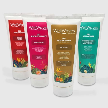 WellWaves Gel, zestaw 4 żeli do ultradźwięków i masażu manualnego