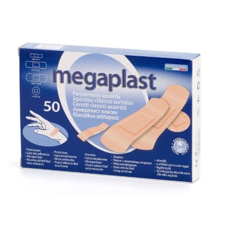 Patchs assortis en 4 tailles différentes, respirants et imperméables. en paquet de 50 pièces.