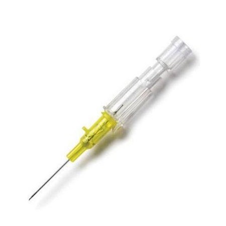 1-vejs kanylenåle b.braun introcan 24gx19mm gul, uden finner, lavet af pur - 50 stk.