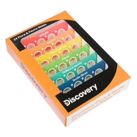 Set levenhuk discovery flora & fauna con 24 preparaciones