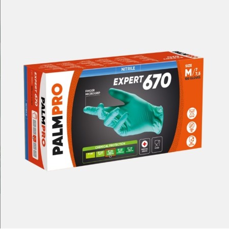 Emng - palmpro expert 670 luvas verdes de nitrilo sem pó - 100 unidades.