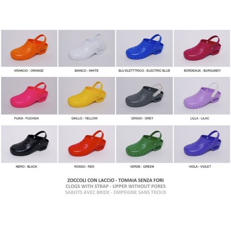 Clogs - with/without holes with strap - color/size on request - 1 pair