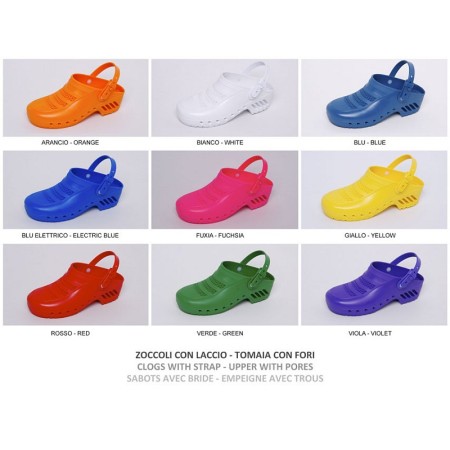 Clogs - met/zonder gaten met band - kleur/maat op aanvraag - 1 paar