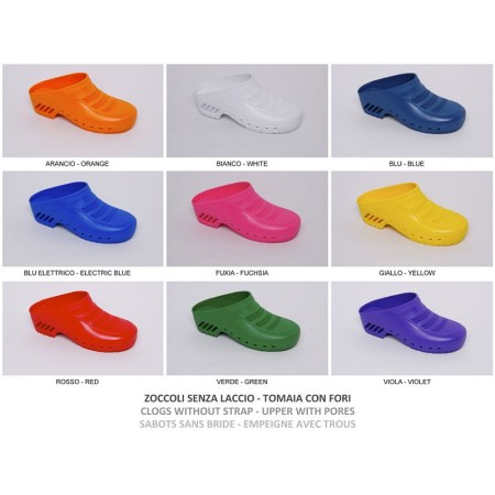 Clogs - with/without holes - colour/size on request - 1 pair