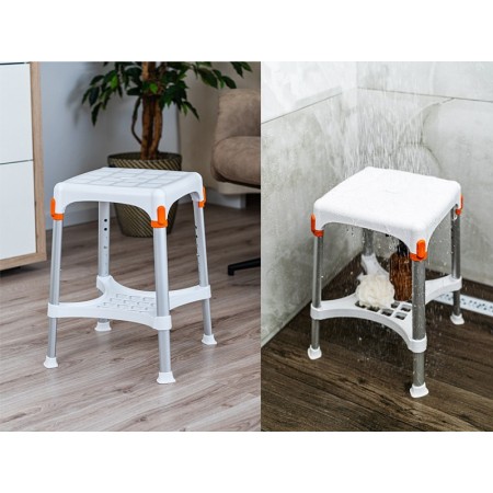 Tabouret de douche avec plateau - 1 pièce.