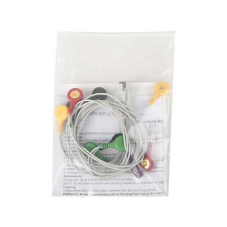 Cable conductor de ecg - 10 electrodos de botón - reemplazo para 54300 - 1 ud.