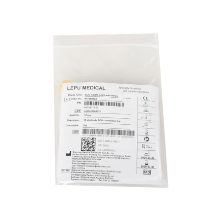 Fil de connexion ecg - 10 électrodes boutons - remplacement pour 54300 - 1 pièce.