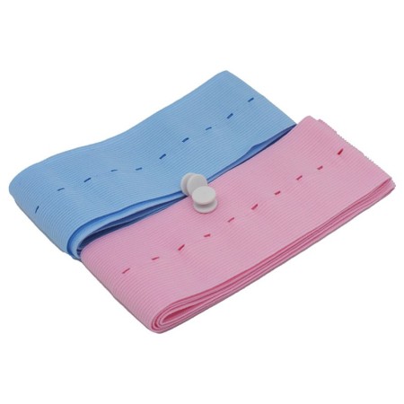 Foetale monitorbanden voor één patiënt 6x120 cm - roze/blauw - 100 sets van 2 stuks.