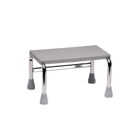 Single step ladder in chromed steel for medical beds