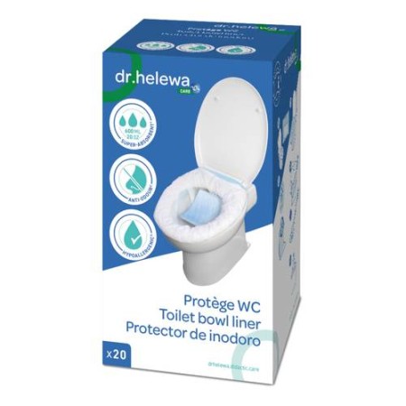 Dr Helewa W60020 - Proteggi WC, confezione da 20 sacchi assorbenti, 600 ml, 65x40 cm