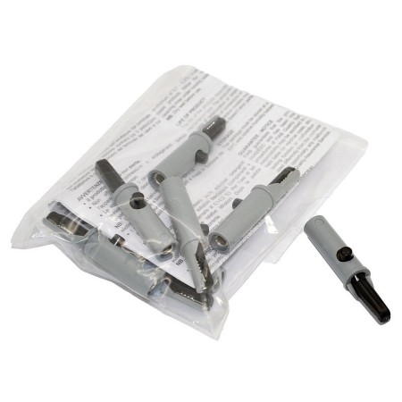 Set van 10 ecg-adapters, 4 mm vrouwelijk naar krokodil, zwart van kleur - 10 stuks.