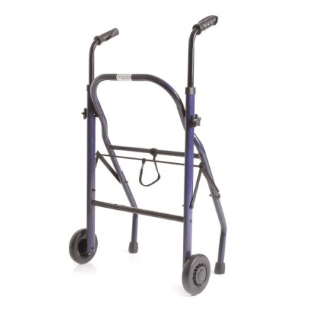 Folding rollator in painted steel - 2 wheels - poseidon