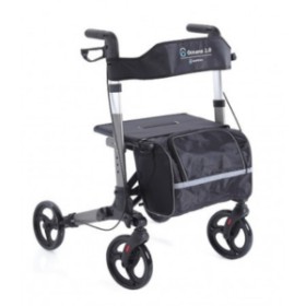 Rollator pieghevole in alluminio verniciato grigio - oceano 2.0
