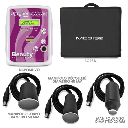 Ultrasuoni per la bellezza ultrasonicwaves beauty dotazione corpo, viso e decollete