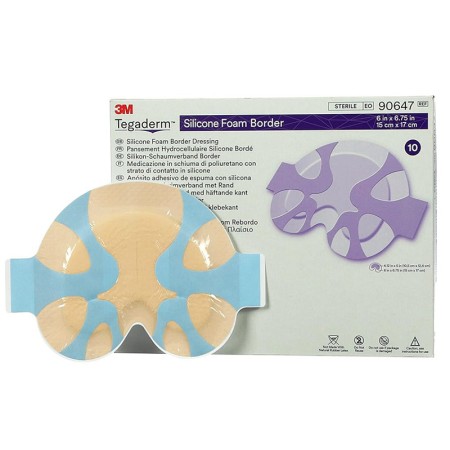 Tegaderm 3m schaumstoffverband mit silikonkanten 15x17 cm – packung 10 stück.