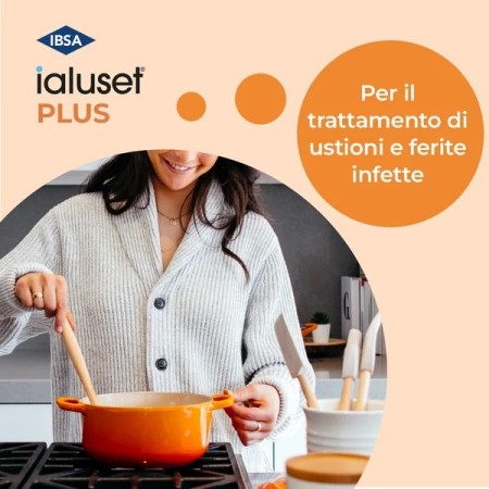 Ialuset plus garze impregnate sterili per ferite infette e ustioni 10x10 cm 10 pz.