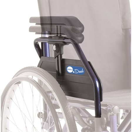 Składany, wyjmowany i regulowany na wysokość podłokietnik z pu