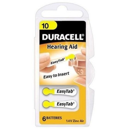 Aparat sŁuchowy 10 duracell - acustica 10 - blister 6 baterii