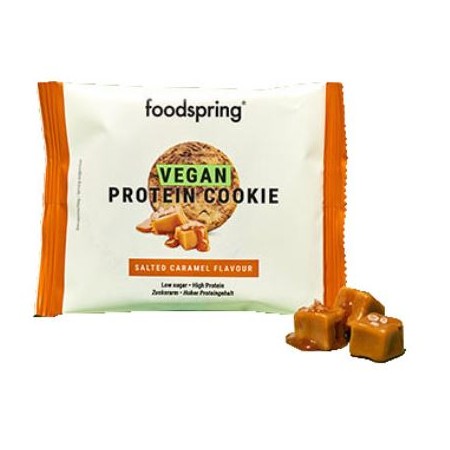 Foodspring vegan protein cookie caramello salato 50 g