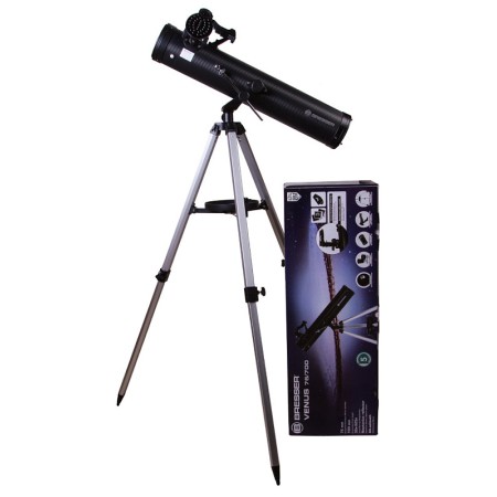 Telescopio bresser venus 76/700 con adattatore per fotocamera smartphone