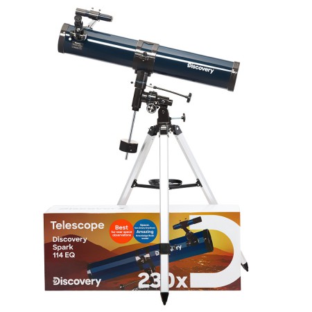 Telescopio levenhuk discovery spark 114 eq con libro