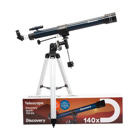 Telescopio levenhuk discovery spark 709 eq con libro