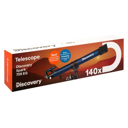 Telescopio levenhuk discovery spark 709 eq con libro