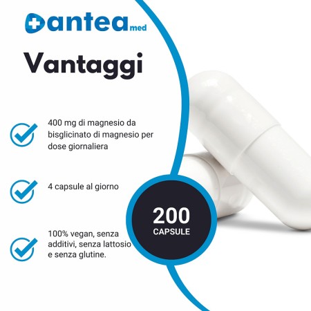 Bisglicinato de magnésio anteamed pure 200 cápsulas