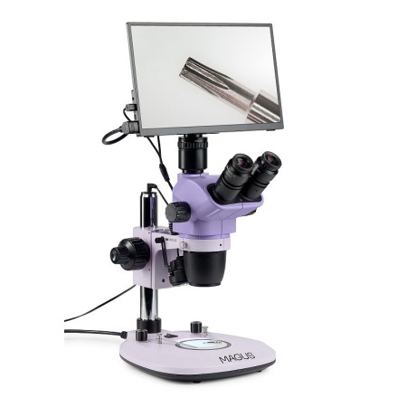 Microscopio stereoscopico digitale magus stereo d8t lcd base