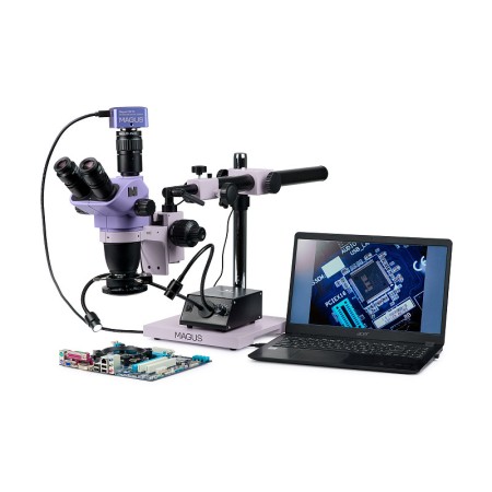 Microscopio stereoscopico digitale magus stereo d8tr per riparazione elettronica